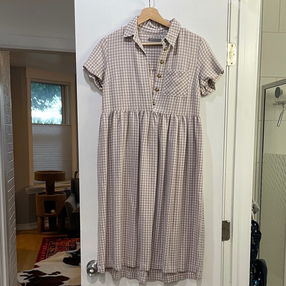 Urban Outfitters Gingham Babydoll Midi Dress Size Small